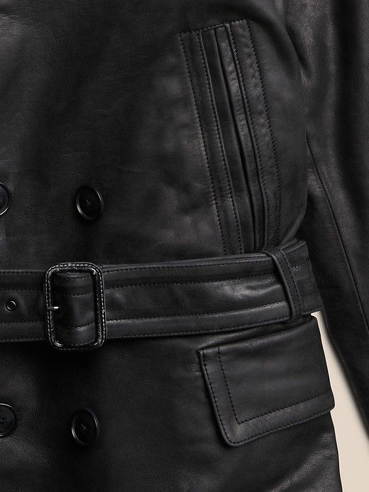 Banana Republic Banana Republic Shawl Collar cowhide leather Jacket Black S Size US S / EU 44-46 / 1 - 2 Thumbnail