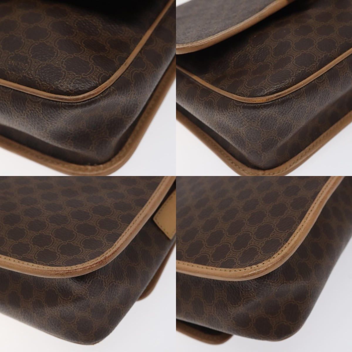Celine CELINE Macadam Canvas Shoulder Bag Pvc Leather Brown Gold Size ONE SIZE - 10 Thumbnail