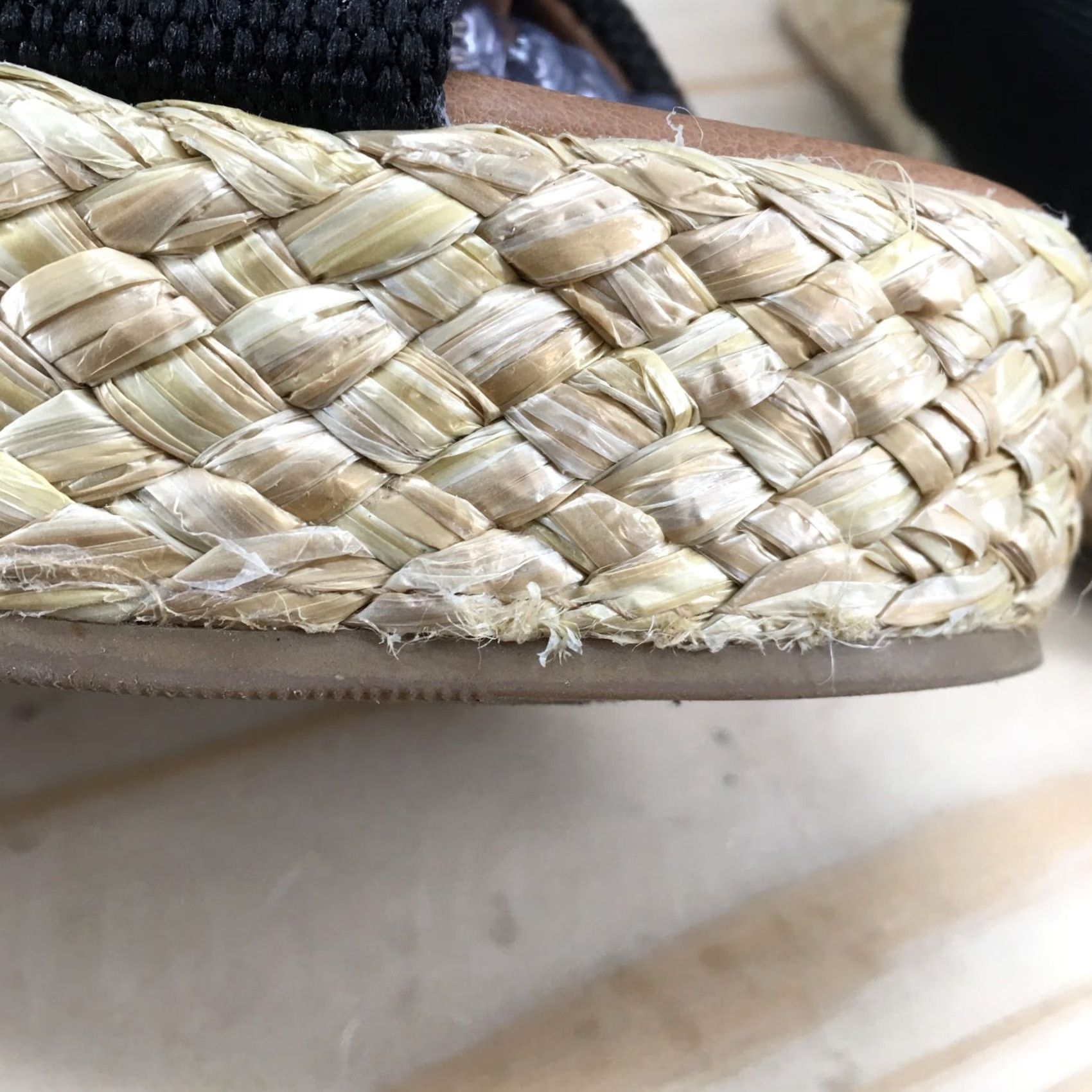 Vintage Universal Thread Sandals Womens 9 Platform Espadrille Brown Canvas Wedge Heels Size US 9 / IT 39 - 6 Thumbnail