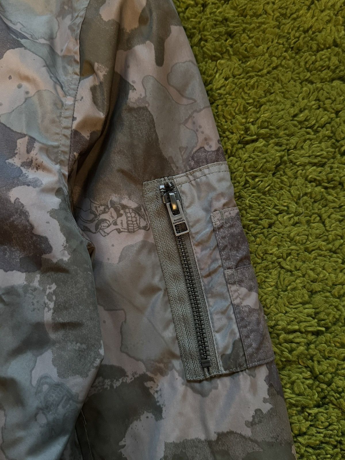 Designer × Harley Davidson × Vintage Harley-Davidson camo bomber jacket Size M / US 6-8 / IT 42-44 - 9 Thumbnail