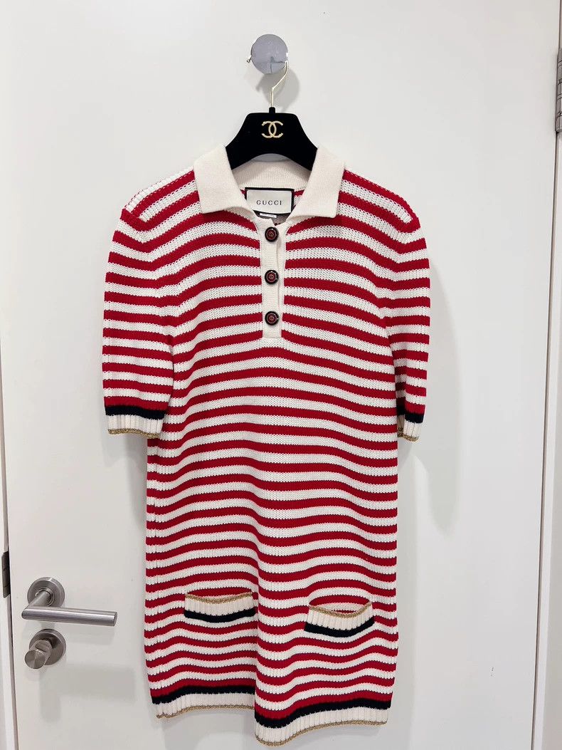 Gucci Gucci Red and white striped navy dress 2504-Nextarrow Size M / US 6-8 / IT 42-44 - 1 Thumbnail