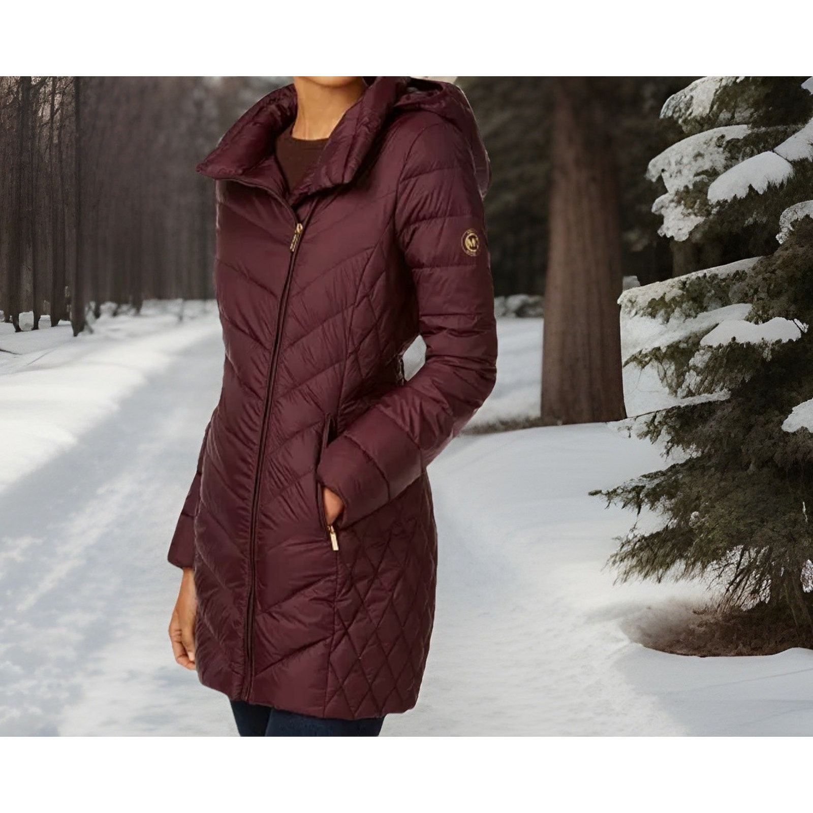 Michael Kors MICHAEL MICHAEL KORS Quilted Down Hooded Puffer Coat Sz: M Size M / US 6-8 / IT 42-44 - 1 Thumbnail