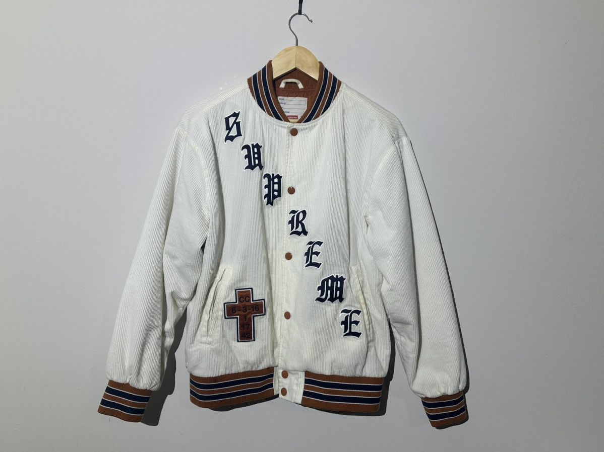 Supreme Old English Corduroy Varsity Jacket SS18