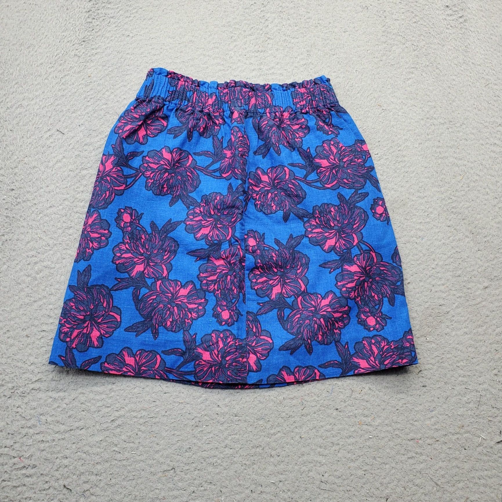 J.Crew J.CREW Mini Skirt Womens Size 00 Multicolor Floral Linen Stretch Elastic Waist Skirt Womens Size 00 Multicolor Floral Linen Stretch Elastic Waist Size 24" / US 00 / IT 34 - 2 Thumbnail