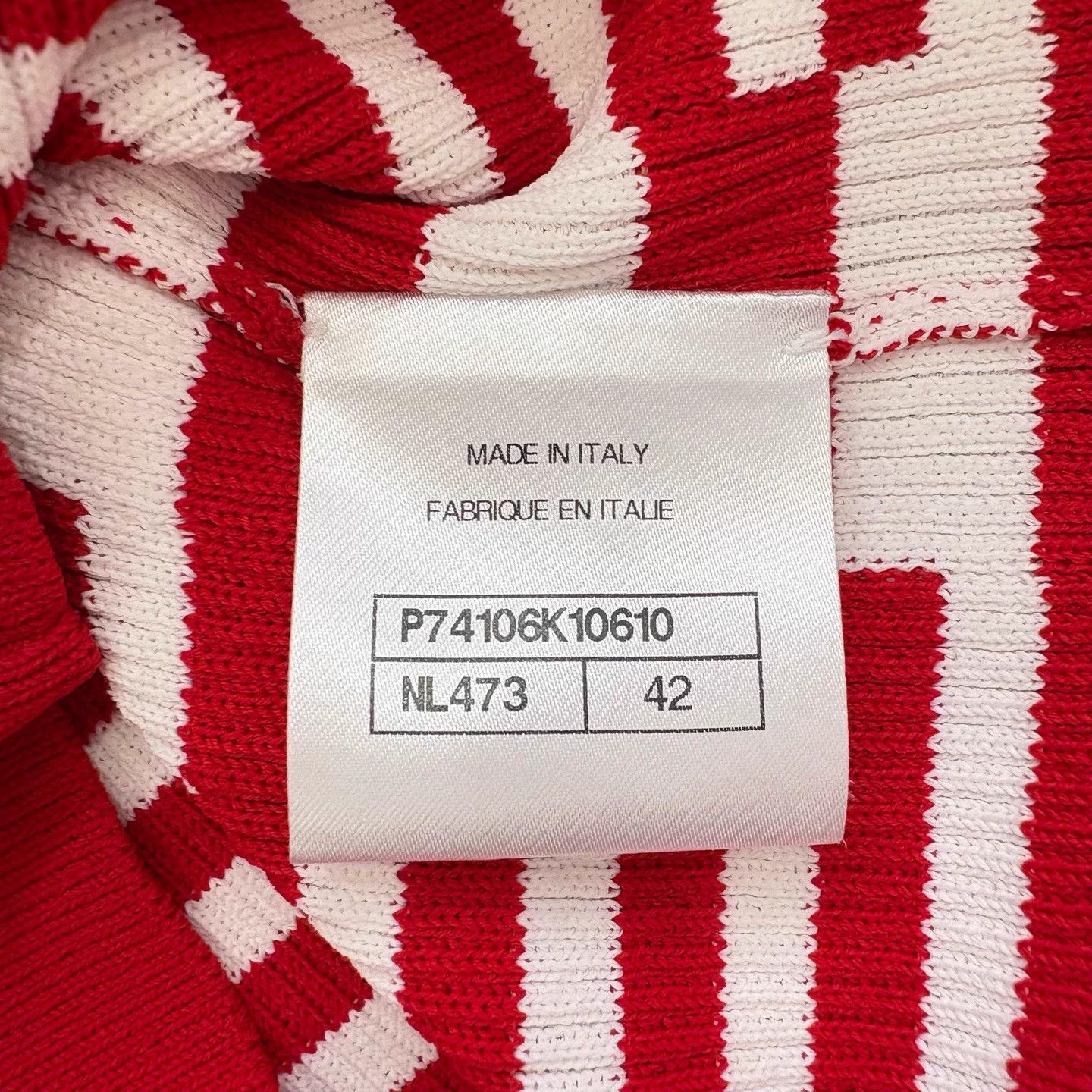 Chanel Chanel red/white colorblocked striped V-neck long cardigan Size M / US 6-8 / IT 42-44 - 4 Thumbnail