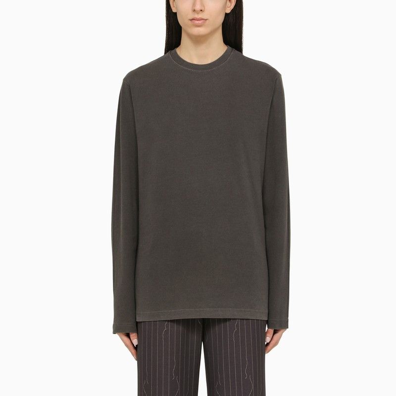 image of Sportmax Black Cotton Long-Sleeved T-Shirt, Women's (Size Medium)
