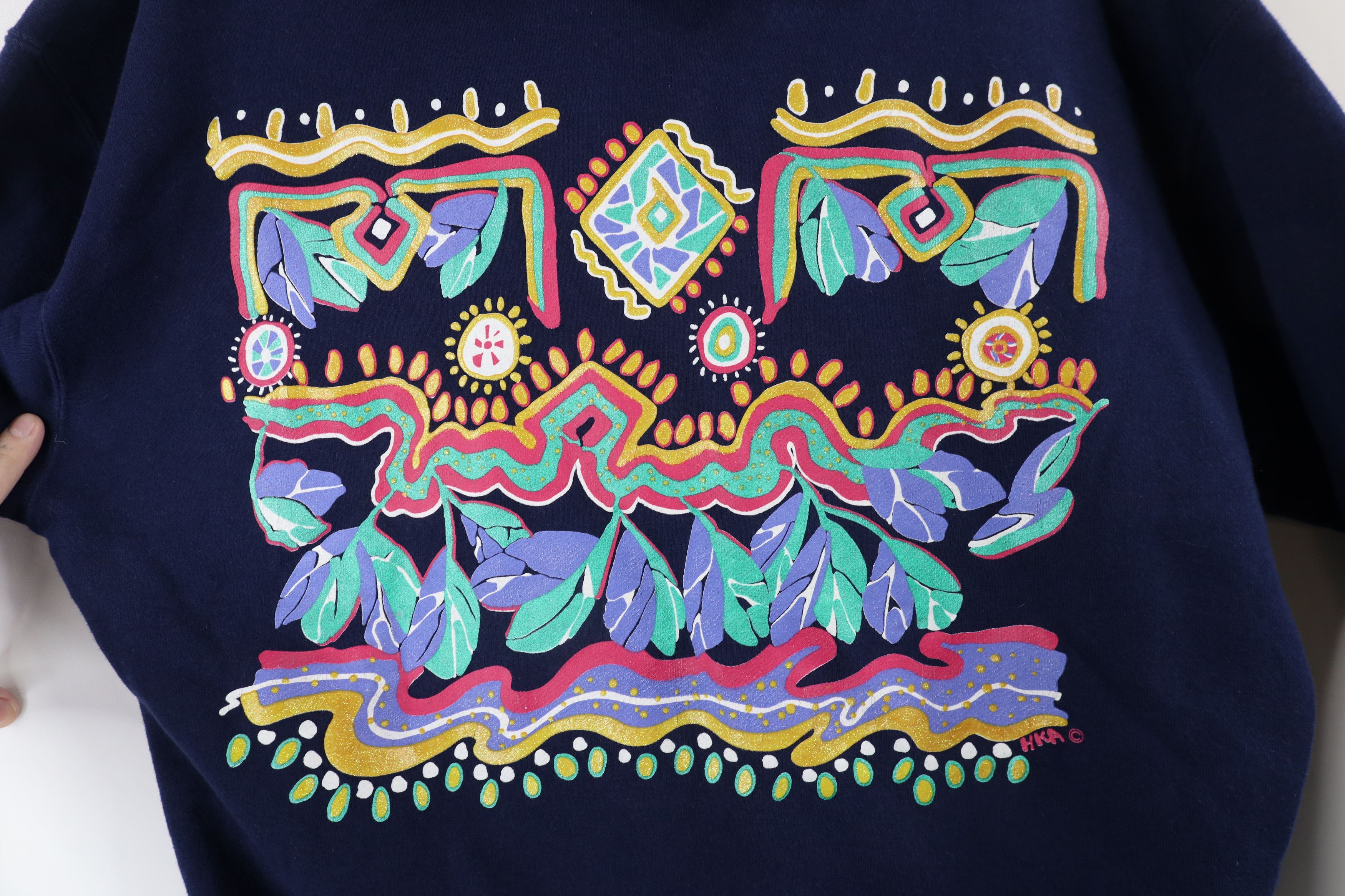 Vintage Vintage 90s Streetwear Southwestern Collared Sweatshirt USA Size S / US 4 / IT 40 - 4 Thumbnail