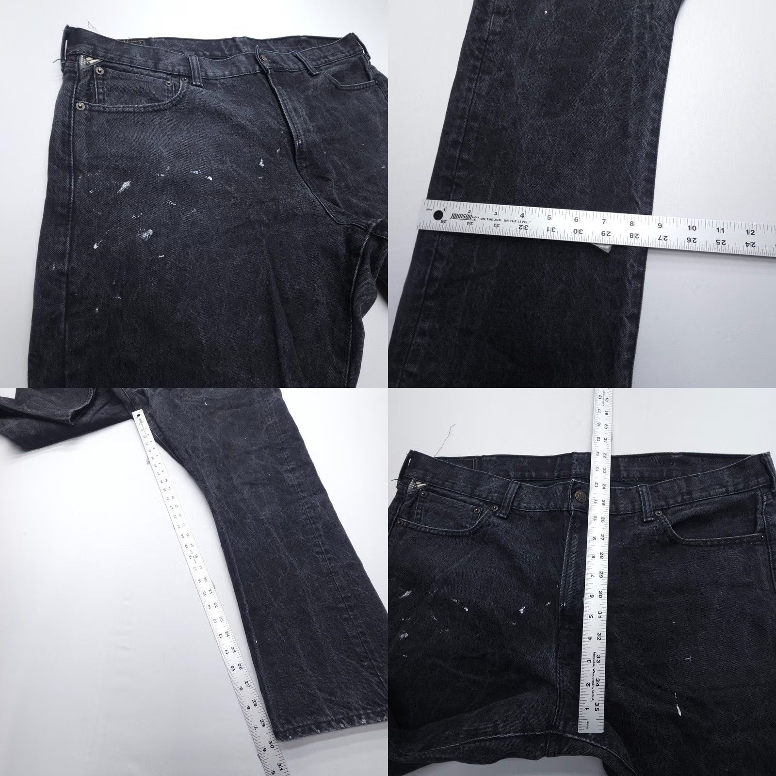 Vintage Denim & Supply Ralph Lauren Mens Jeans Black Slim Fit 42 x 30 USA Flag Cotton Rigid Size US 42 / EU 58 - 8 Thumbnail