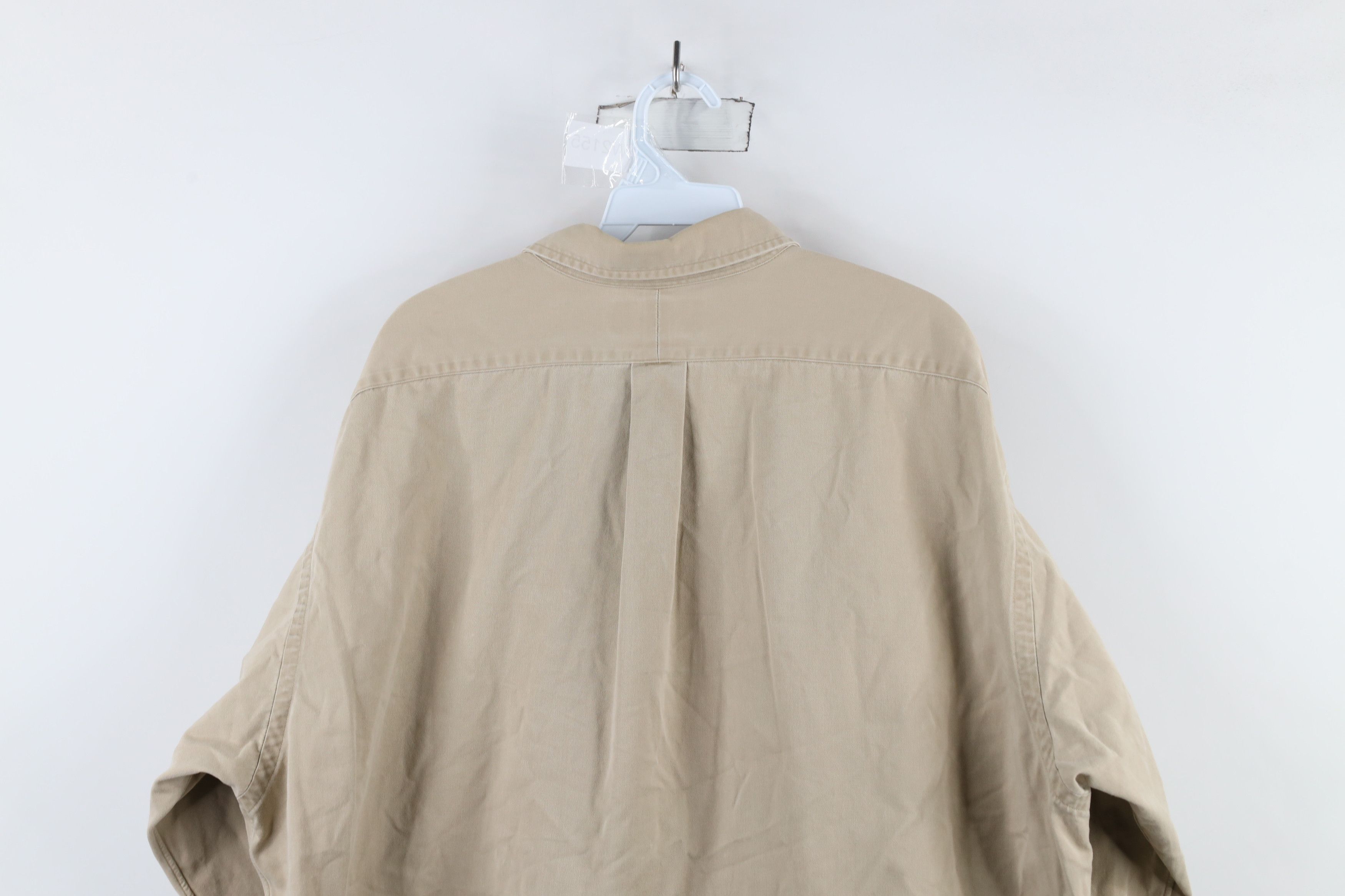 Ralph Lauren × Vintage Vintage 90s Ralph Lauren Twill Button Down Shirt Beige Size US XL / EU 56 / 4 - 12 Thumbnail