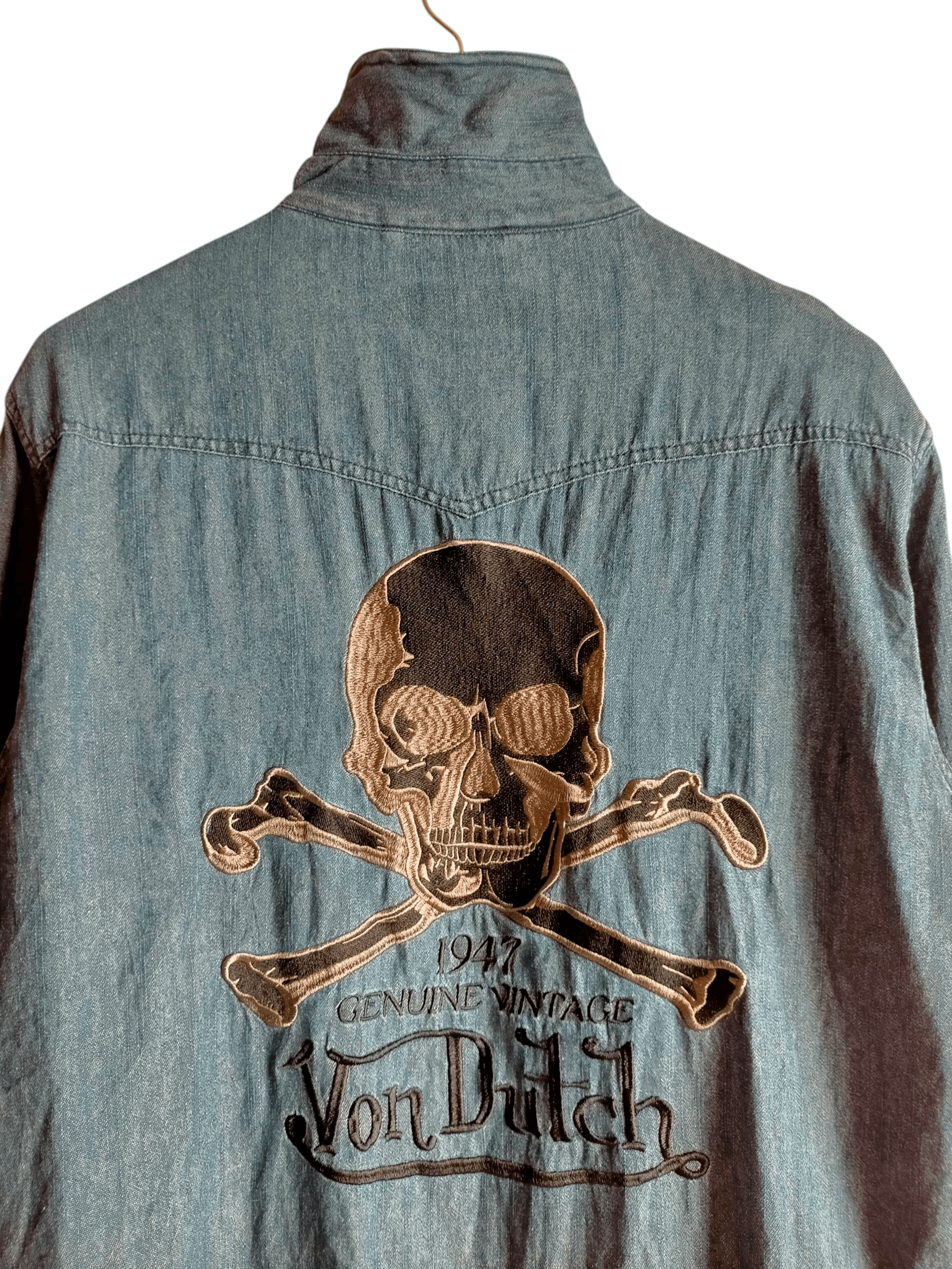 Von Dutch Von Dutch Denim Western Skulls Embroidered Button ups Size US XL / EU 56 / 4 - 8 Thumbnail