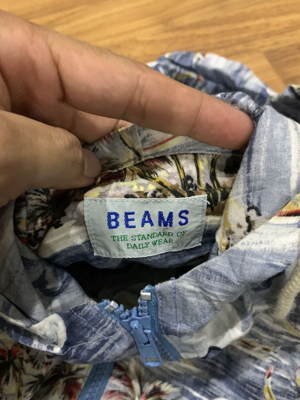 Beams Plus × Japanese Brand × Vintage VINTAGE BEAMS HAWAIIAN STYLE HOODIE WINDBREAKER Size US L / EU 52-54 / 3 - 6 Thumbnail