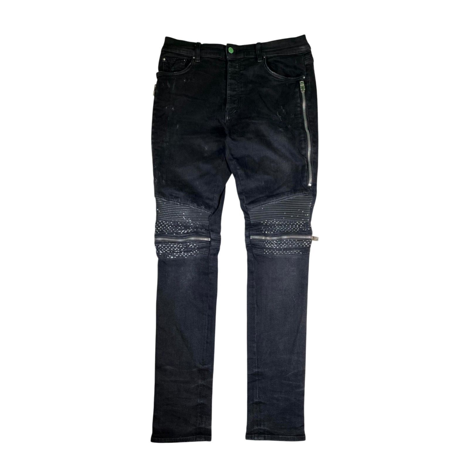 Amiri Amiri Crystal Patch MX2 (Custom) Black Jeans Size US 34 / EU 50 - 1 Thumbnail