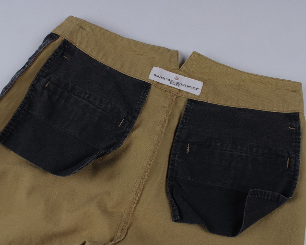 Designer × Golden Goose GOLDEN GOOSE Oversized Olive Khaki Cotton Chino Pants Size US 31 - 14 Thumbnail