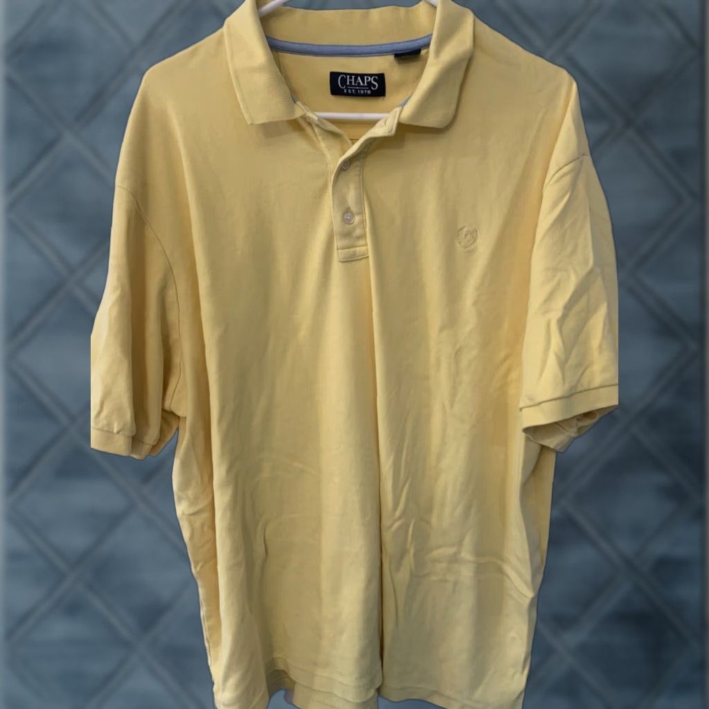 Ralph Lauren VINTAGE Chaps Ralph Lauren Yellow Men's Short Sleeve Polo Shirt XL Size US XL / EU 56 / 4 - 1 Thumbnail