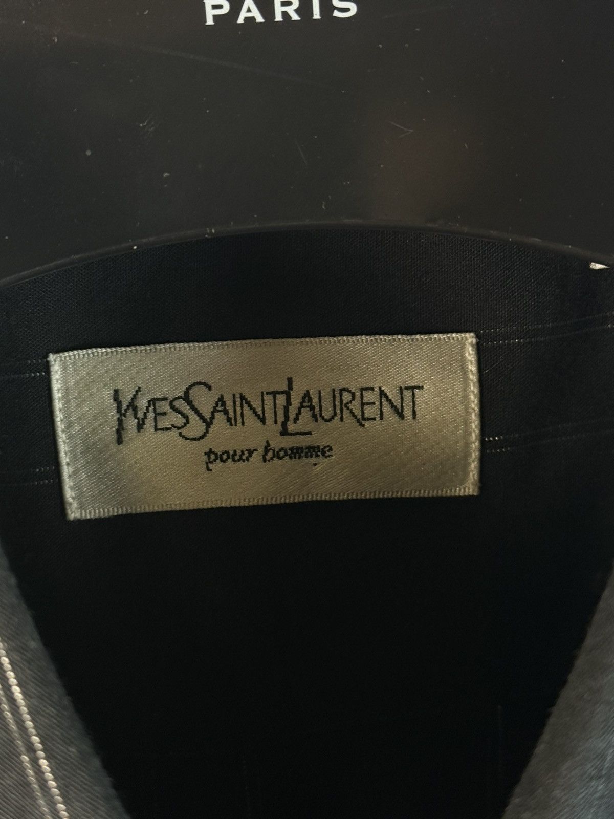 Yves Saint Laurent Black YSL Shirt Shiny Metal Stripes Sparkling Size US XL / EU 56 / 4 - 6 Thumbnail