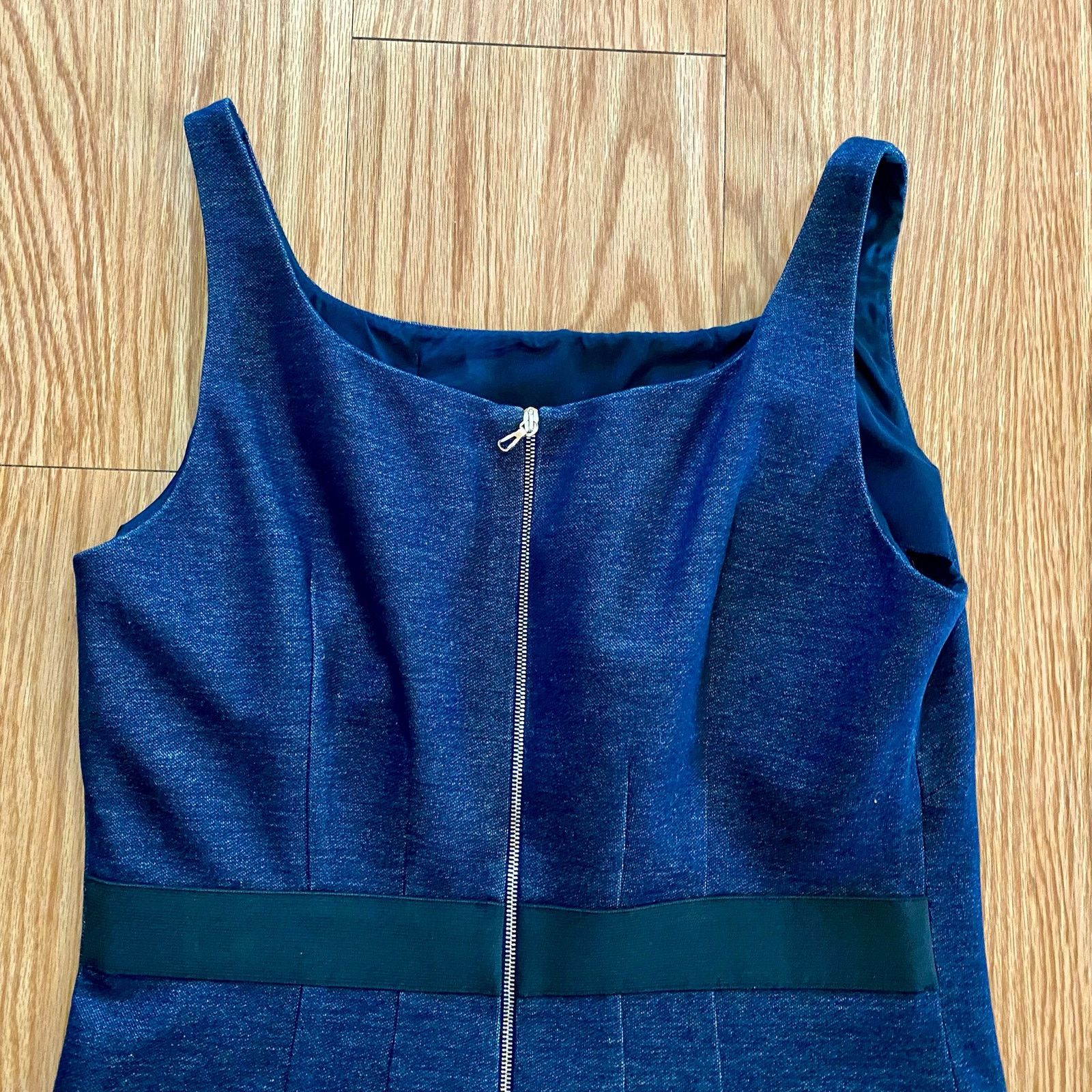 Les Copains Blue Denim Midi Sheath Dress Womens 10 US