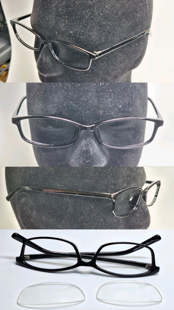 Other VINTAGE 743-1T Slim Black Square Frame Glasses Minimalist Size ONE SIZE - 4 Thumbnail