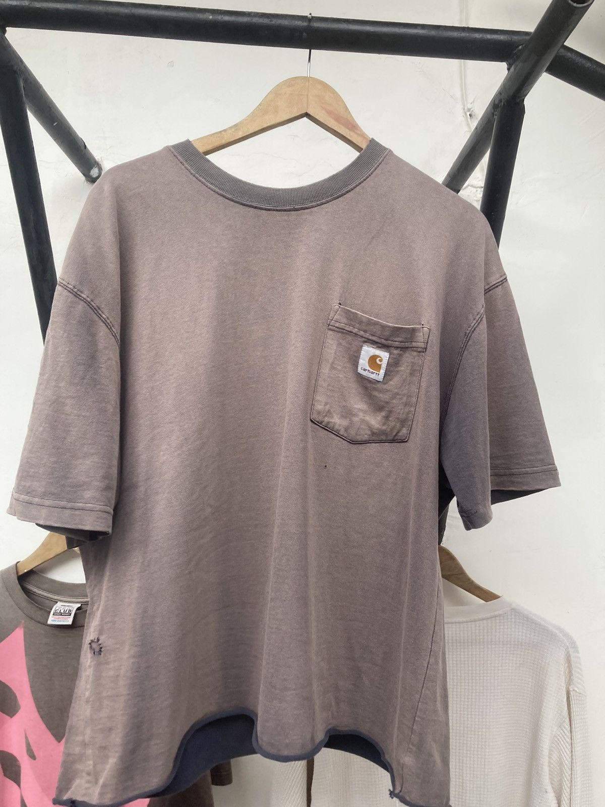 Carhartt × Vintage Vintage sunfaded Carhartt pocket tshirt boxy Size US XL / EU 56 / 4 - 3 Thumbnail