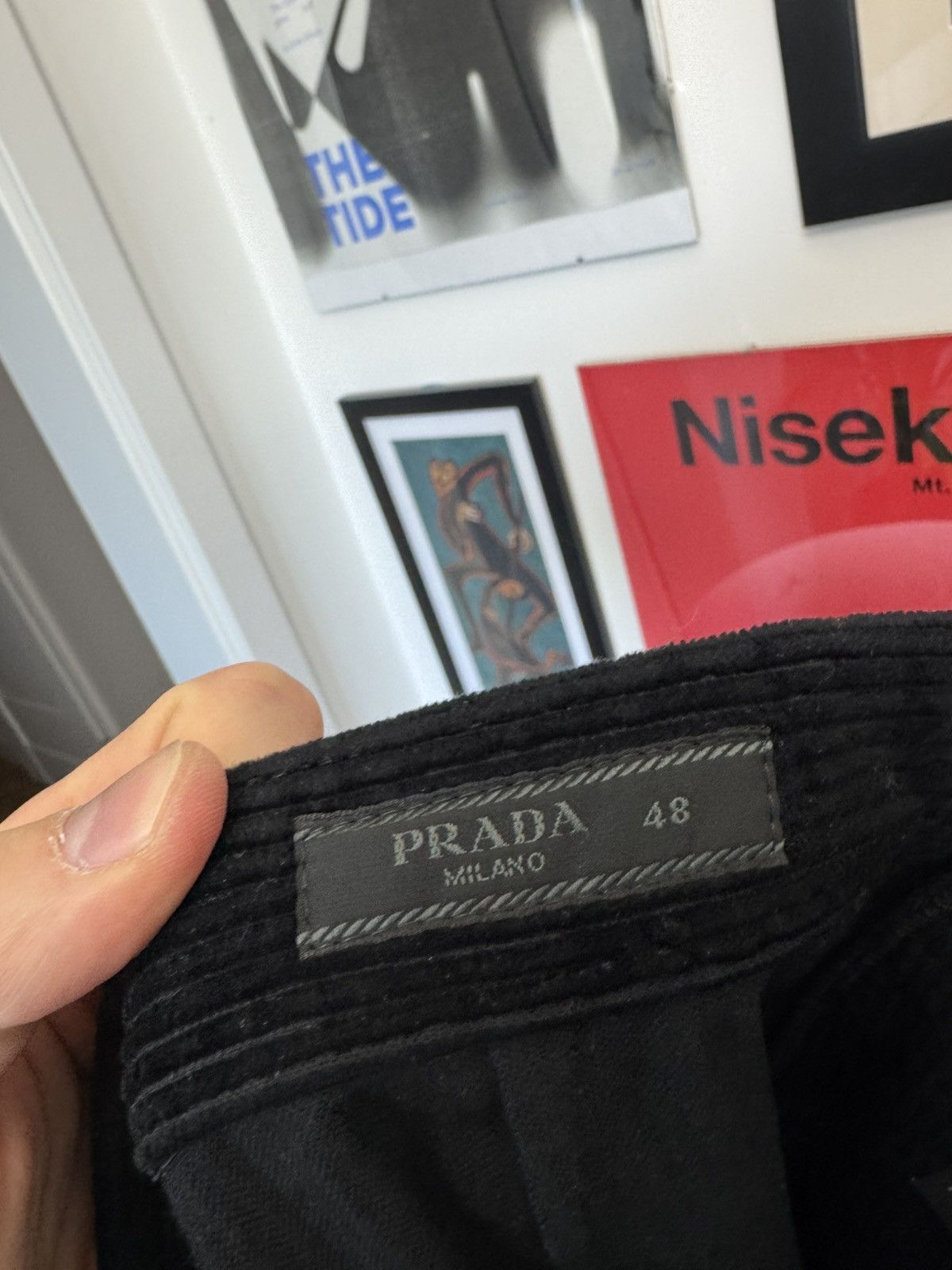 Prada AW23 Prada Black Corduroy Designer Trousers Luxury High End Size US 31 - 7 Thumbnail