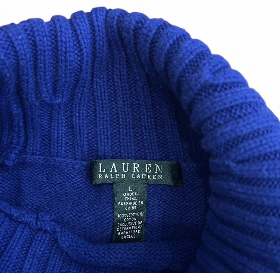 Lauren Ralph Lauren × Ralph Lauren × Vintage Blue American Flag Ralph Lauren Turtleneck Sweater Size L / US 10 / IT 46 - 4 Thumbnail