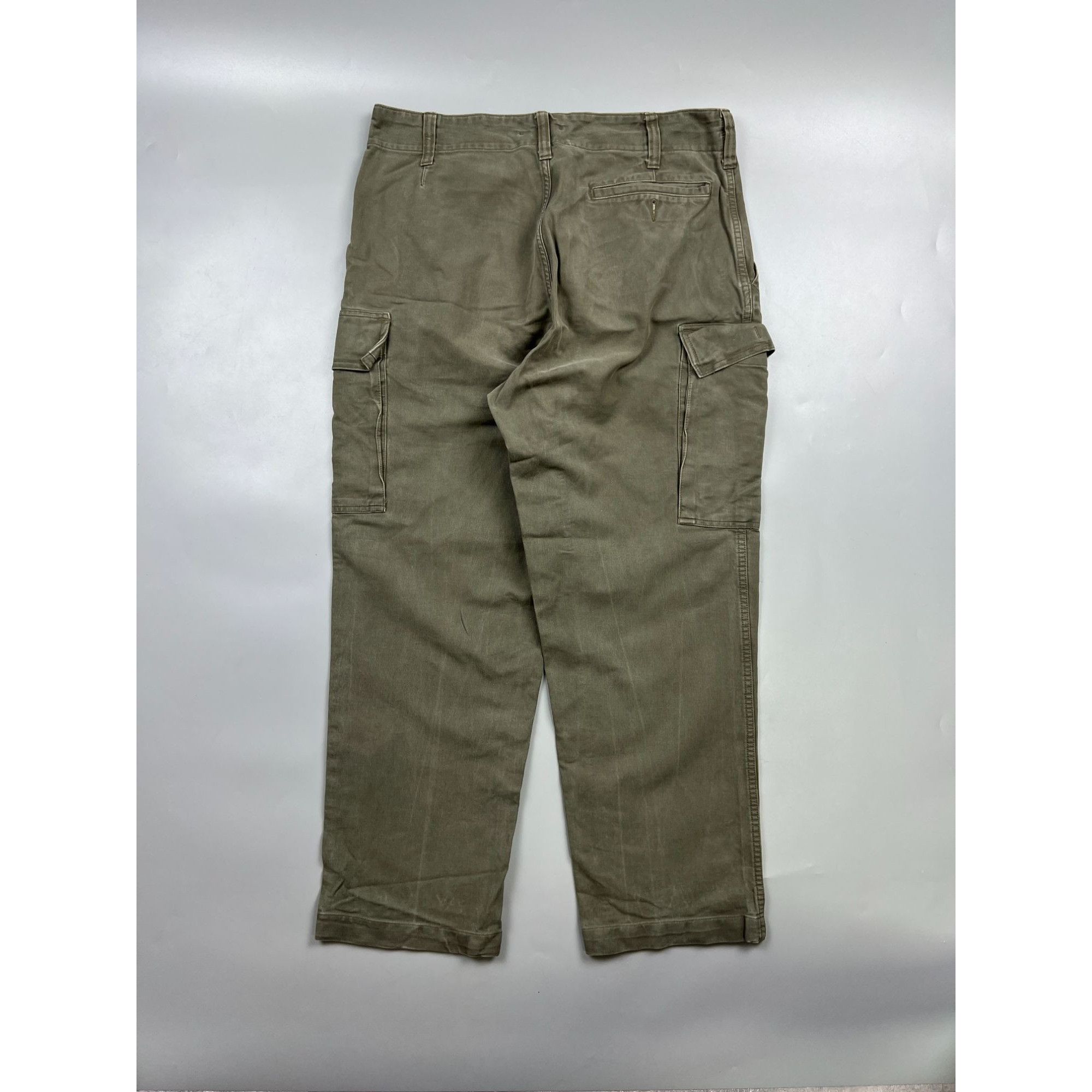 Vintage 1989 Vintage Olive Green Cargo Pants (Y0984) Size US 33 - 9 Thumbnail