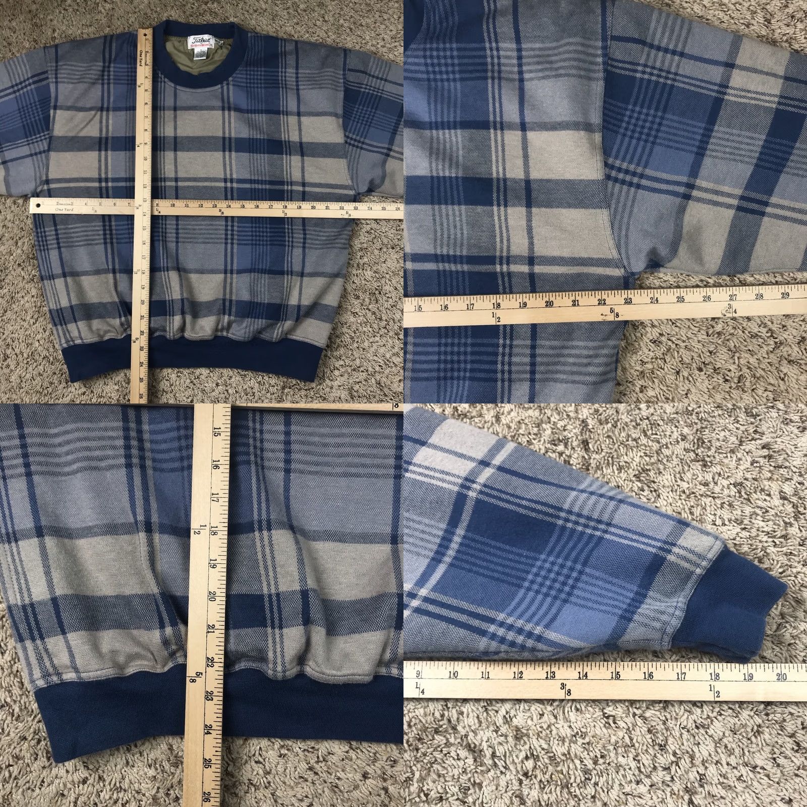 Titleist VINTAGE Titleist By Corbin Plaid Golf Crewneck Sweatshirt Men M Blue 90s Golf Vintage Plain? Size US M / EU 48-50 / 2 - 8 Thumbnail