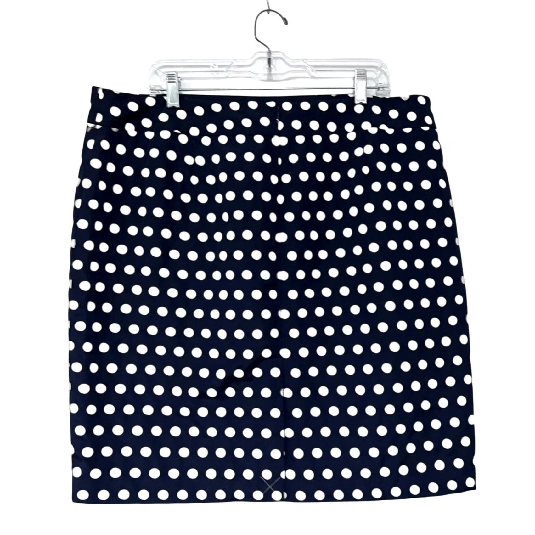 Ann Taylor Ann Taylor Pencil Skirt NWT Size 18 Polka Dot Navy Blue White Lined Cotton Blend Skirt Women Size 40" / US 18 - 4 Thumbnail