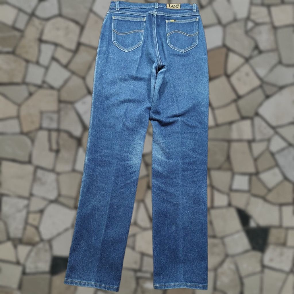 Lee VINTAGE Lee Jeans Womens 29x33 Blue Denim 5-Pocket Zipper Button Logo USA Made 80s Western Mom Size 29" - 1 Thumbnail