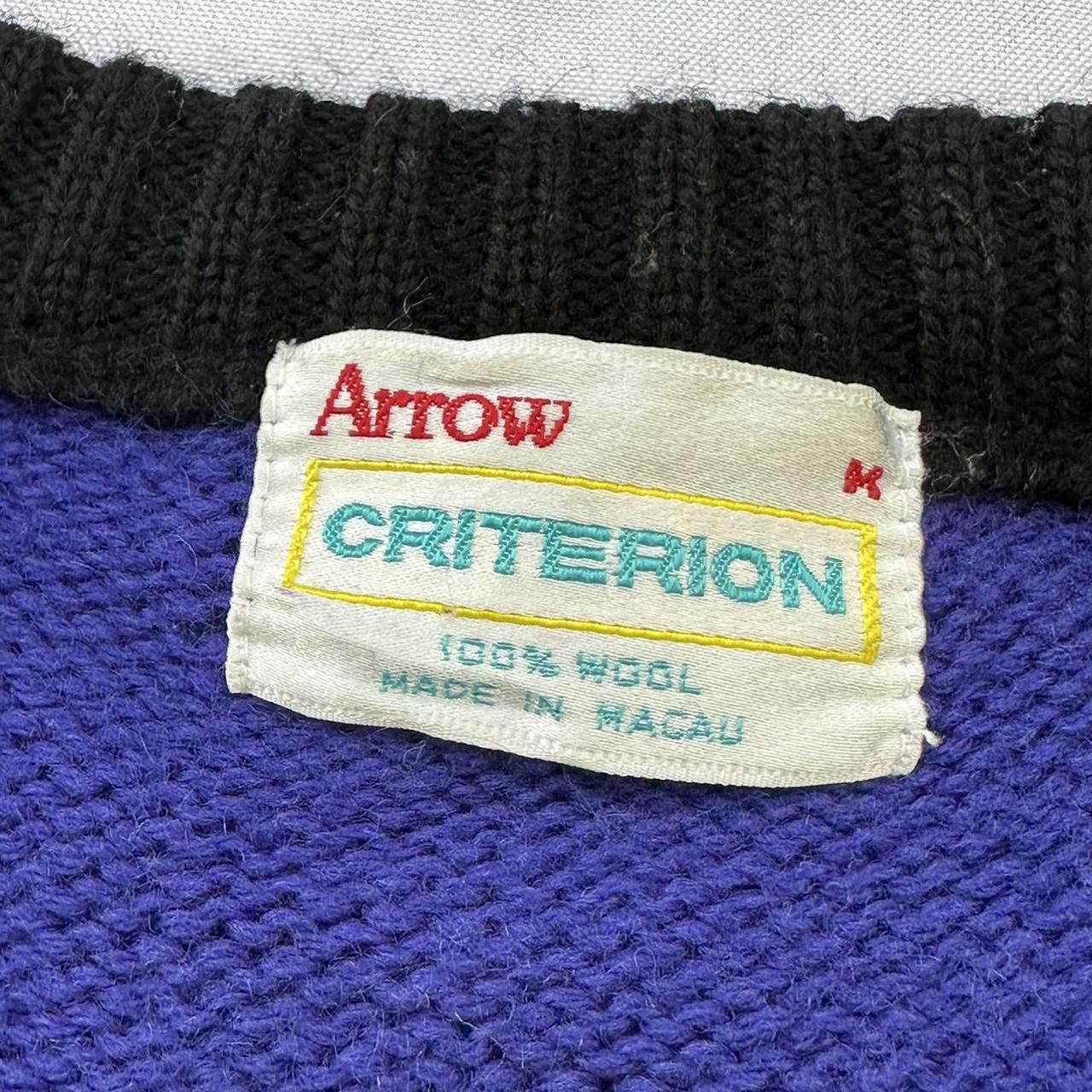 Vintage 100% Wool 80s Vintage Geometric Sweater Preppy School Winter Size US L / EU 52-54 / 3 - 3 Thumbnail