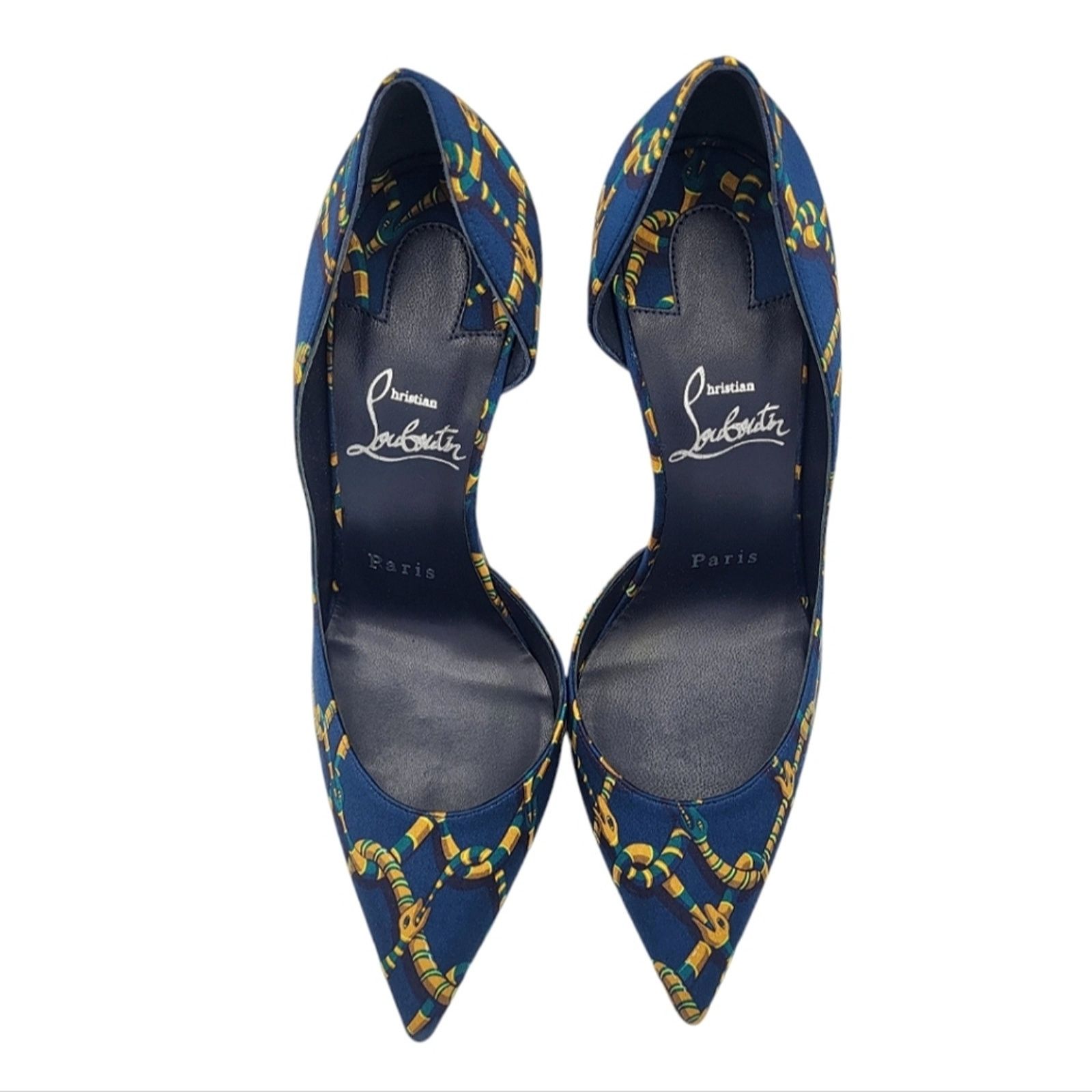 Christian Louboutin Christian Louboutin Iriza 100 Satin Pumps Chain Snake 36 Size US 6 / IT 36 - 8 Thumbnail