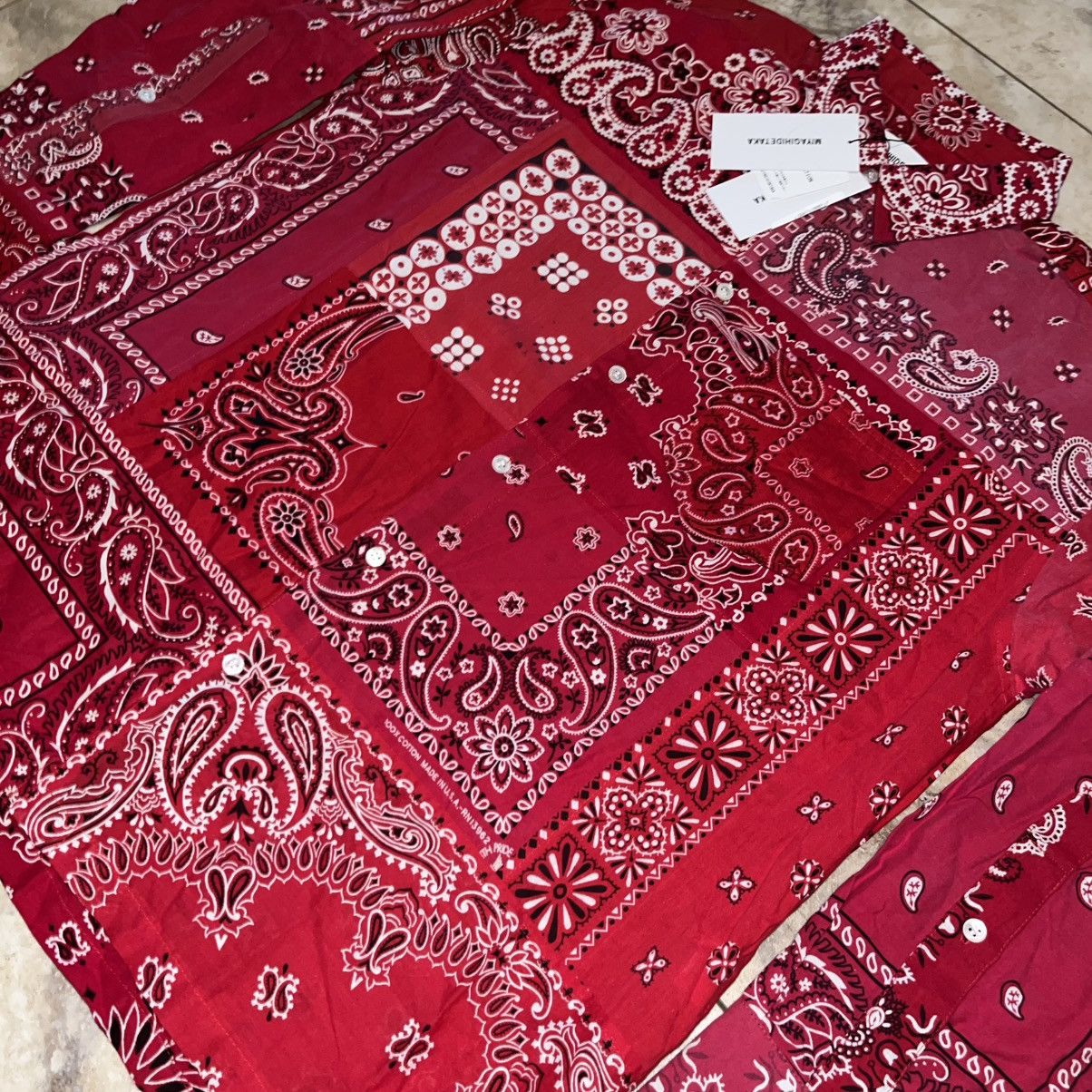 Other Miyagihidetaka Bandana Patchwork LS Button Up Shirt Red Size US XL / EU 56 / 4 - 3 Thumbnail