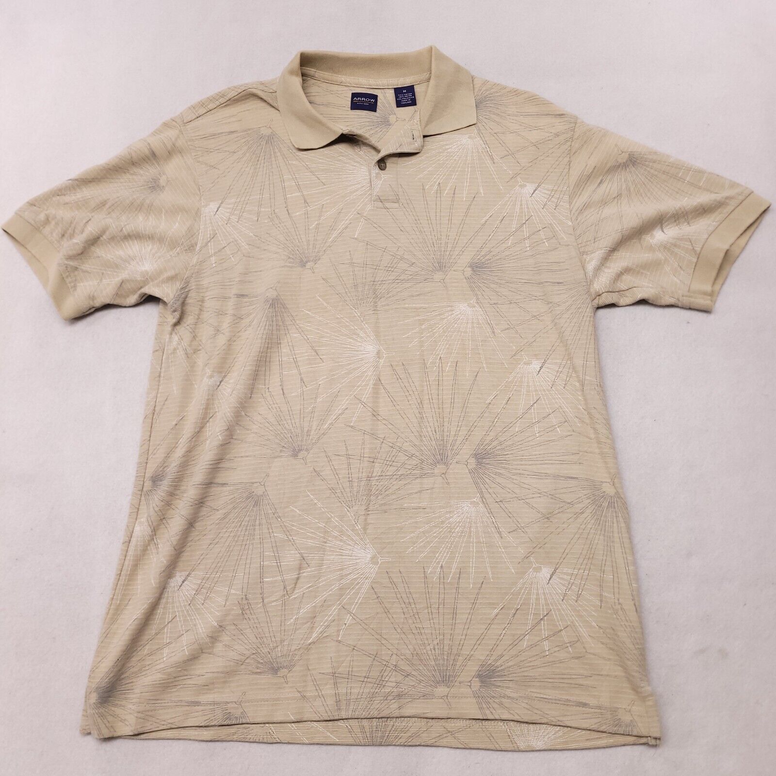 Arrow Arrow Casual Pullover Polo Shirt Mens Size Medium M Beige Size US M / EU 48-50 / 2 - 2 Thumbnail