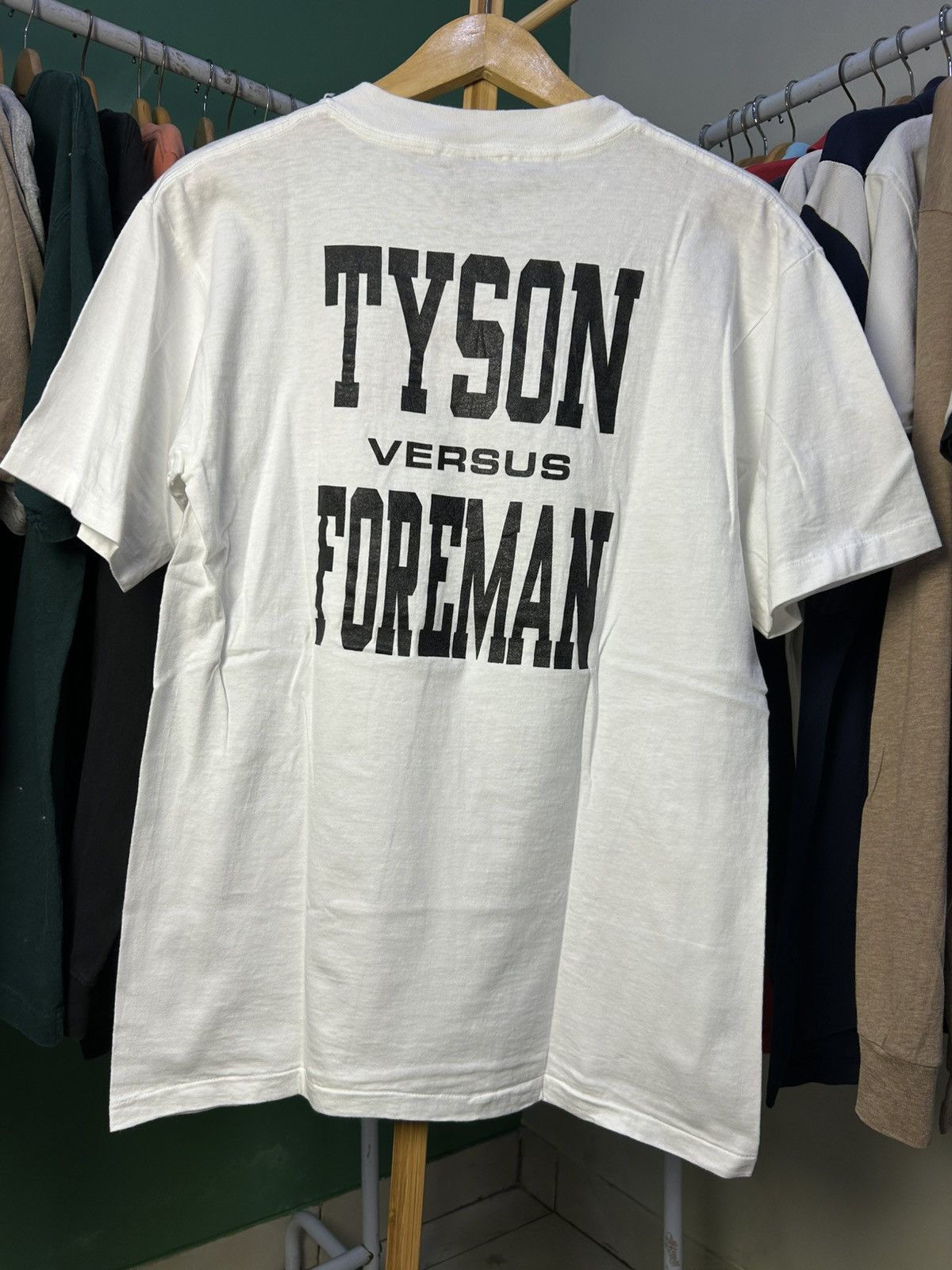 Vintage RARE! Mike Tyson vs George Foreman Battle of the Big Puncher Size US L / EU 52-54 / 3 - 2 Thumbnail
