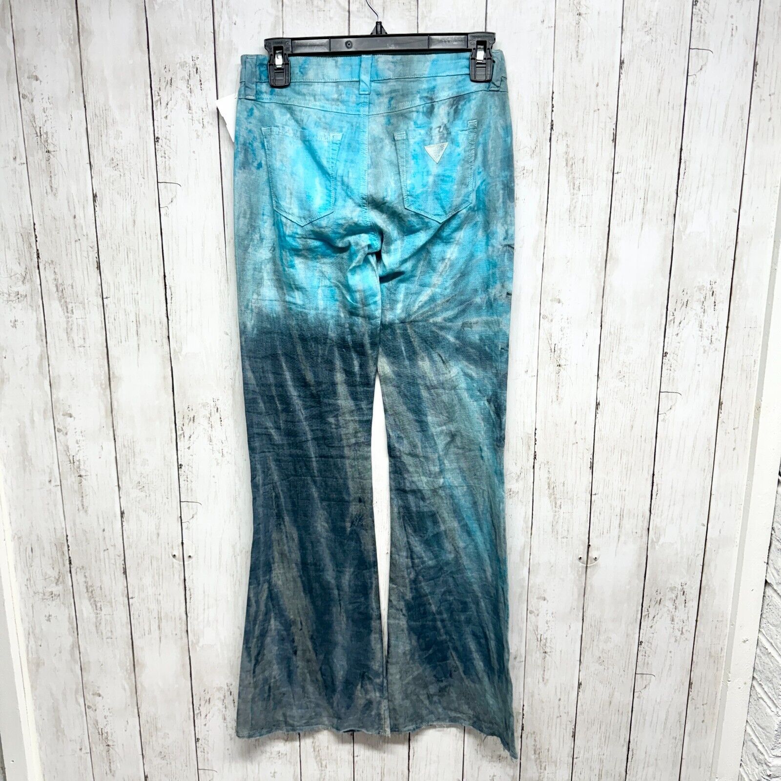 Guess Guess Pants Sz 23 Brittney Flare Wide Leg Tie-Dye Linen 90's Size 23" - 5 Thumbnail