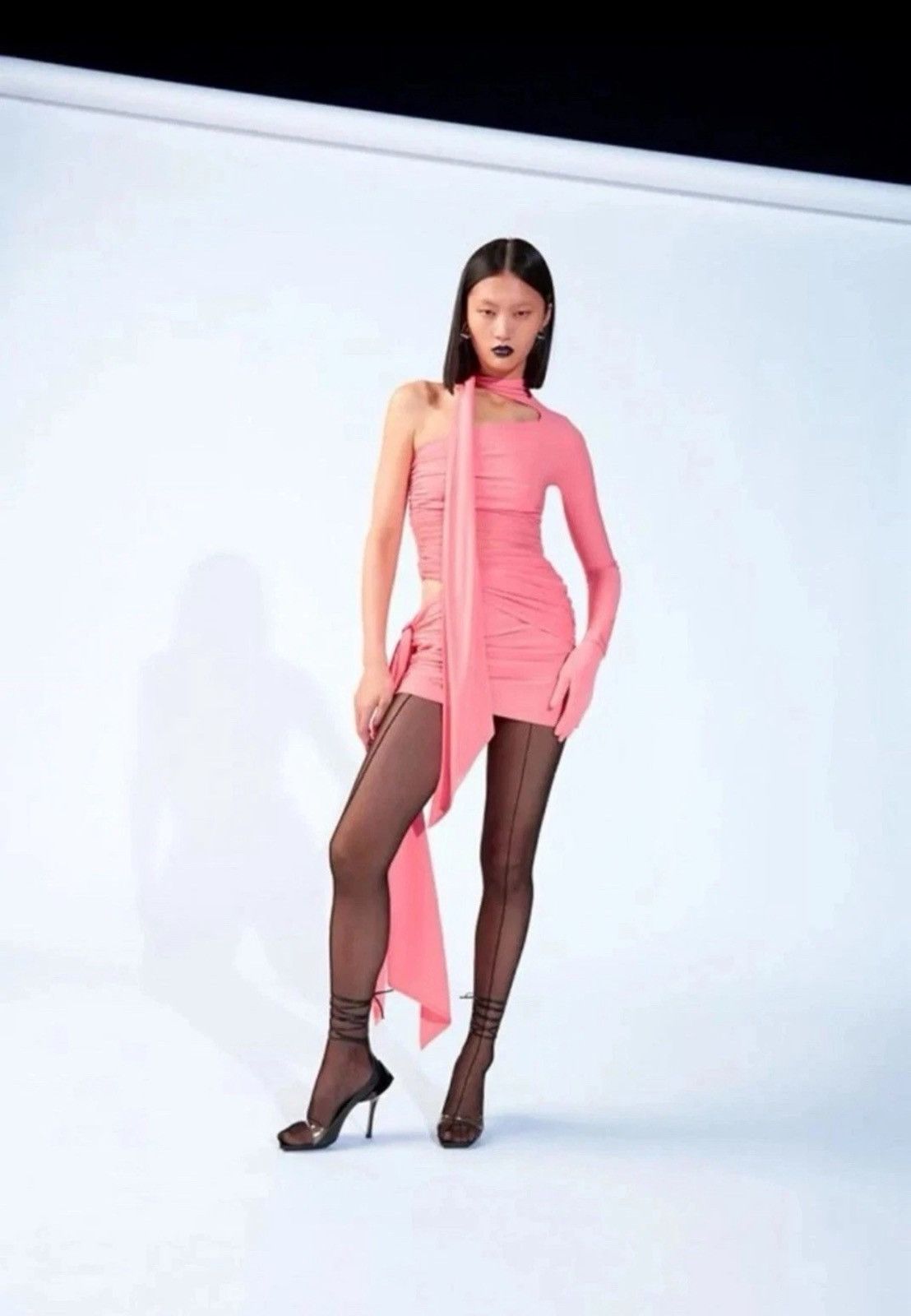 H&M × Mugler Mugler X H&M Knot Detail Mini Dress One Shoulder Sz M Size M / US 6-8 / IT 42-44 - 1 Thumbnail