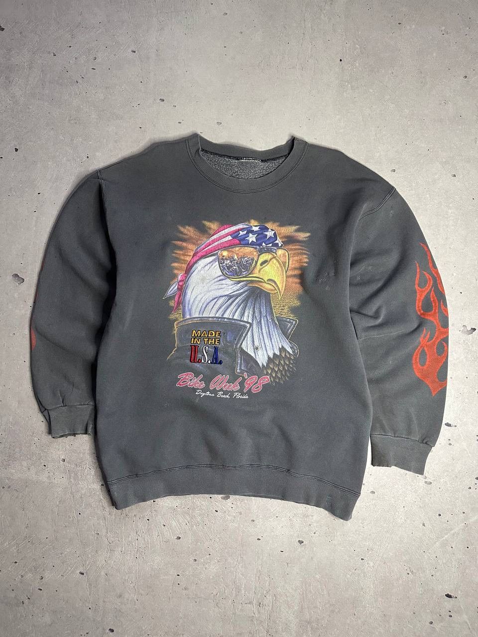 Harley Davidson Vintage Bike Week 98 Eagle MOTO Sweatshirt Daytona USA Y2K Size US L / EU 52-54 / 3 - 4 Thumbnail
