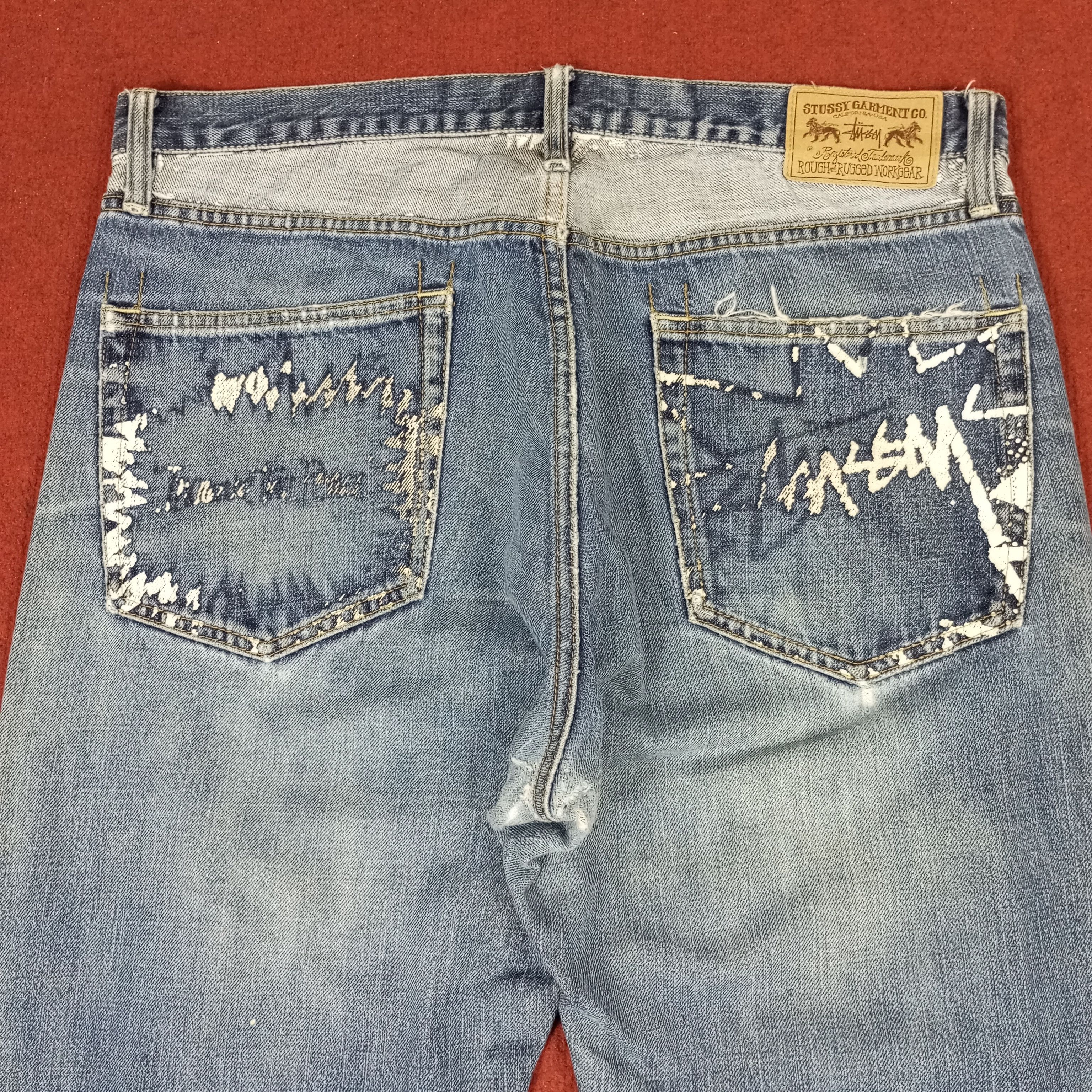 Stussy × Vintage Stussy Streetwear Skateboard Style Jeans Size US 35 - 2 Thumbnail