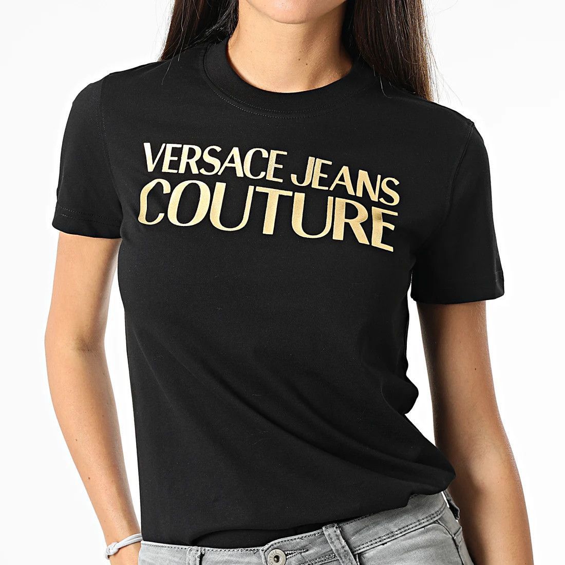 Versace × Versace Jeans Couture Versace Jeans Couture Gold Graphic Logo T-shirt Tee Size XS / US 0-2 / IT 36-38 - 2 Thumbnail