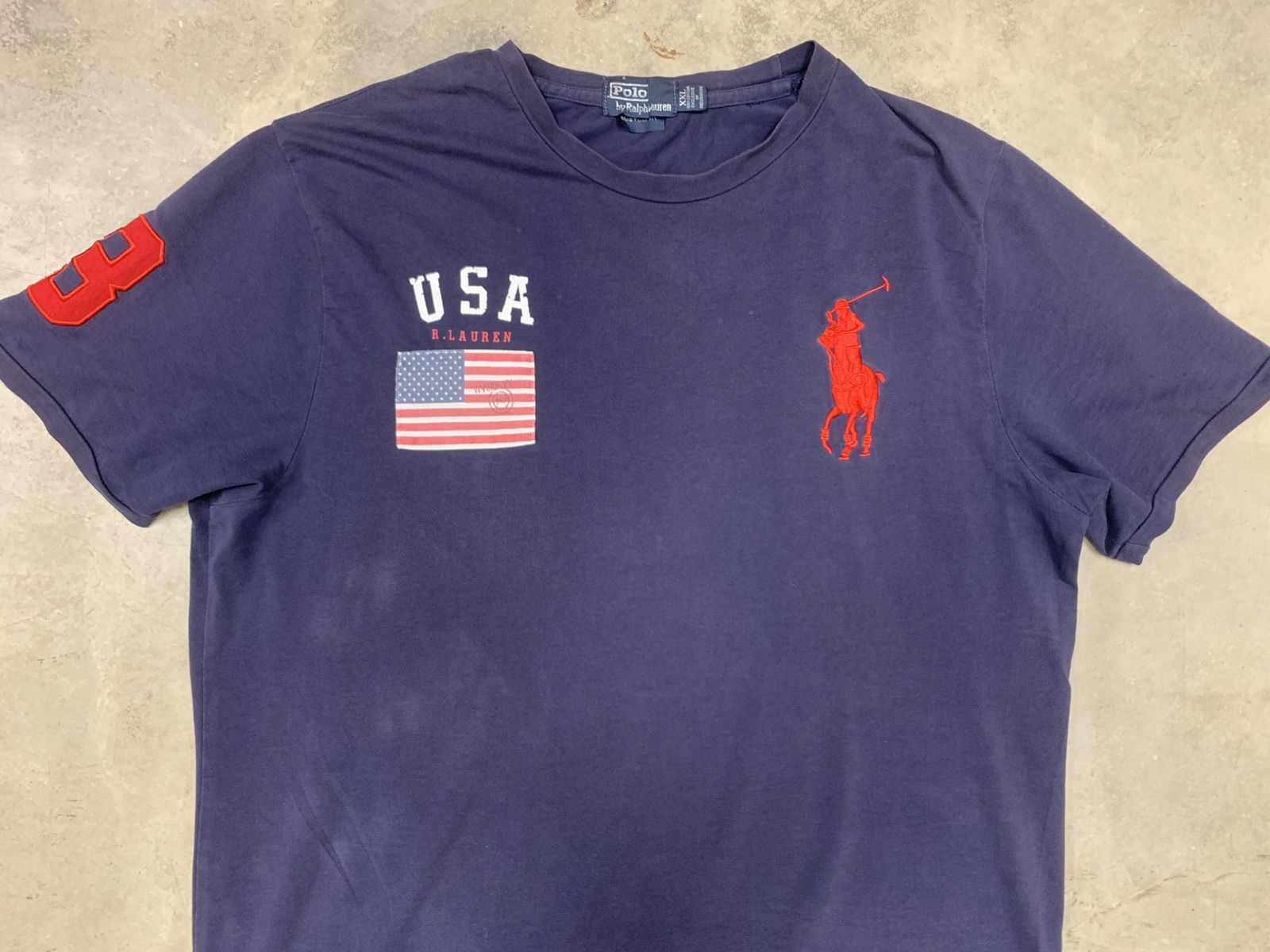 Polo Ralph Lauren Vintage 2000’s Custom Fit Polo Ralph Lauren USA Big Pony Tee Size US XXL / EU 58 / 5 - 3 Thumbnail