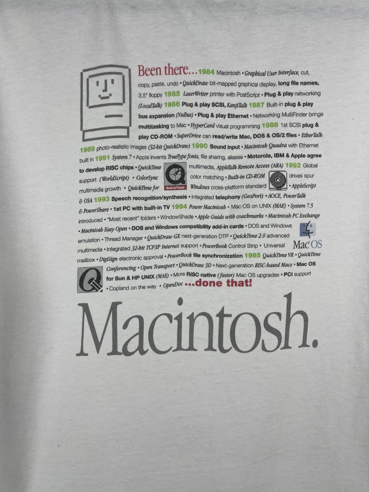 Apple × Mackintosh Apple Macintosh vintage ~1995 Hanes made in USA tee shirt Size US XL / EU 56 / 4 - 15 Thumbnail