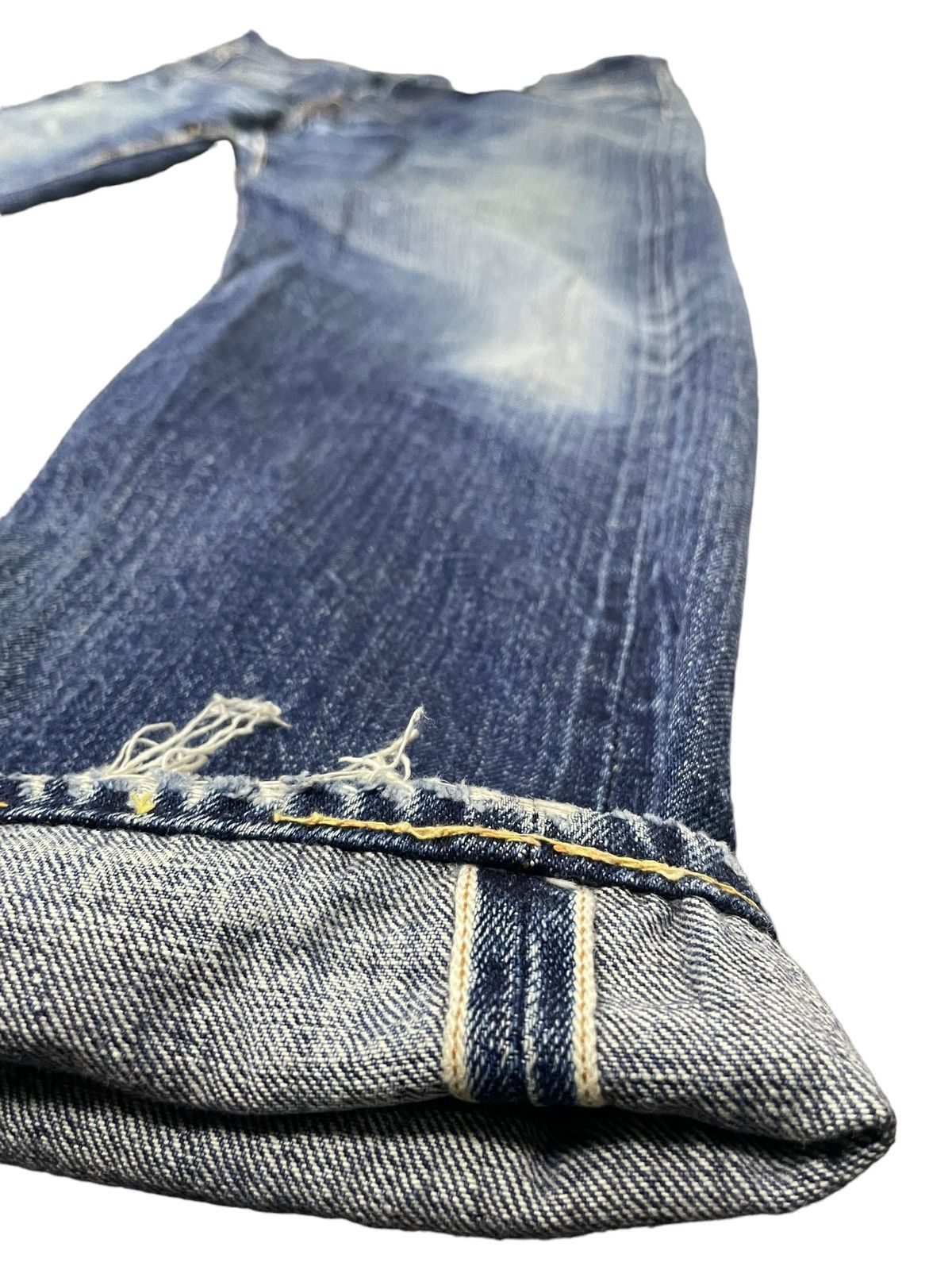 Denime × Vintage Vintage Denime x Shiprs Selvedge Distresed Denim Size US 31 - 4 Thumbnail