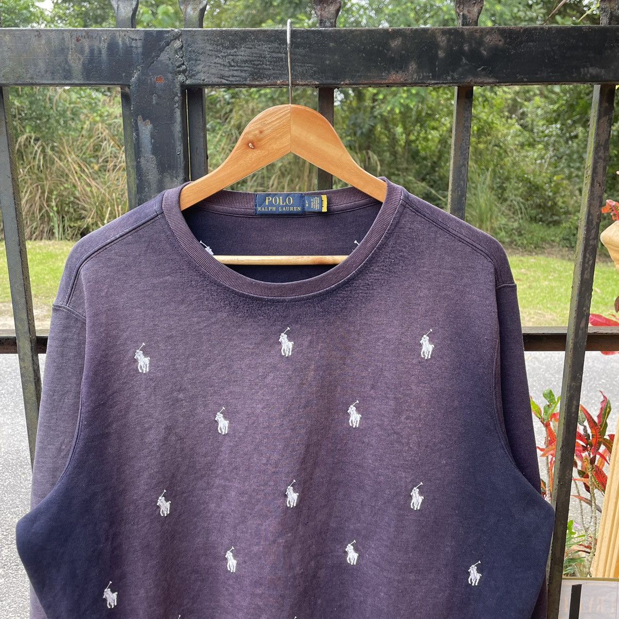Polo Ralph Lauren × Ralph Lauren × Vintage 🔥Polo Ralph Lauren Small Pony Monogram Sun Faded Sweatshirts Size US M / EU 48-50 / 2 - 4 Thumbnail