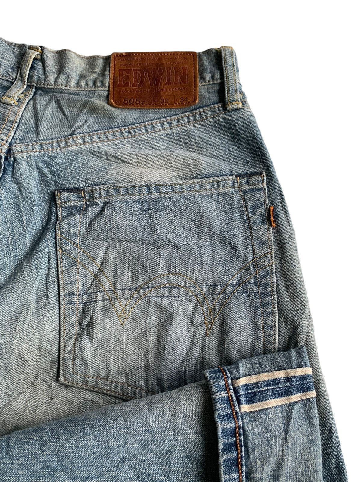 Edwin × Japanese Brand Edwin 505Z Selvedge Mudwash Distressed Denim Size US 29 - 6 Thumbnail