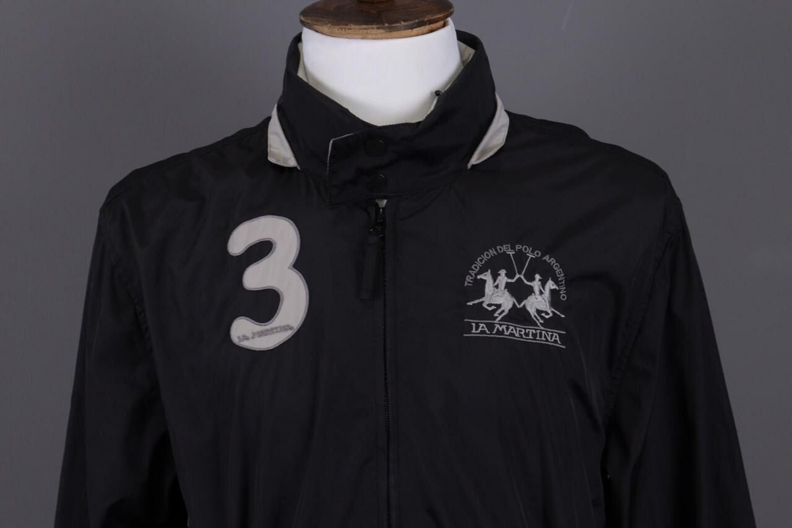 La Martina La Martina Argentina Black #3 Nylon Full Zip Bomber Jacket Size M / US 6-8 / IT 42-44 - 2 Thumbnail