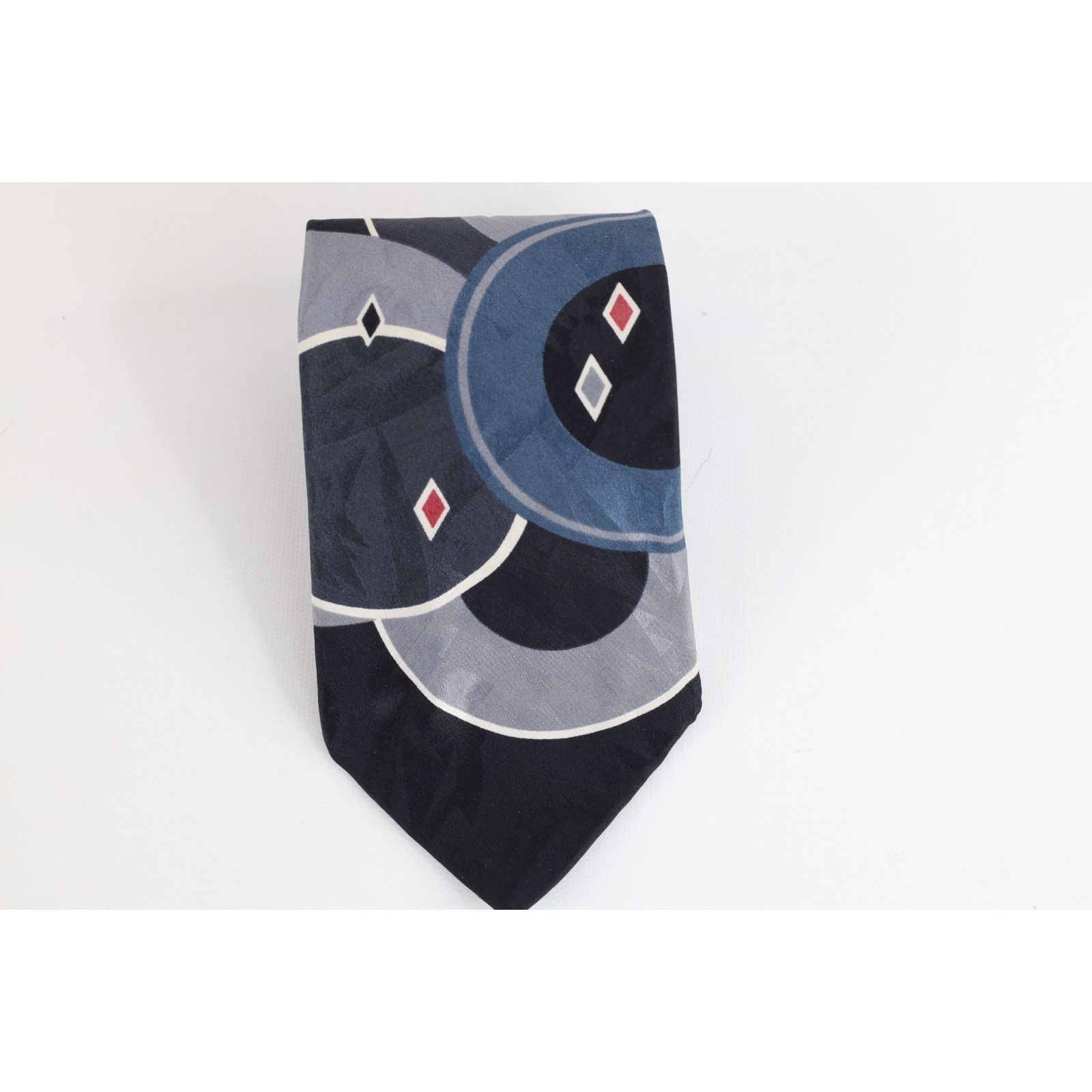 Vintage Vintage 90s Streetwear Geometric Diamond Silk Neck Tie Size ONE SIZE - 1 Thumbnail
