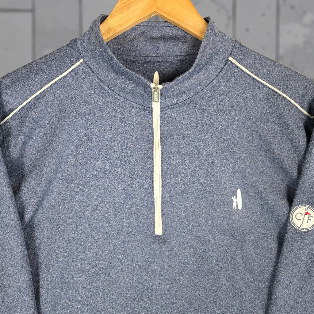 johnnie-O Johnnie-O Men's 1/4 Zip Performance Golf/Casual Pullover Windshirt Blue Space Dye L Mens Size US L / EU 52-54 / 3 - 1 Thumbnail