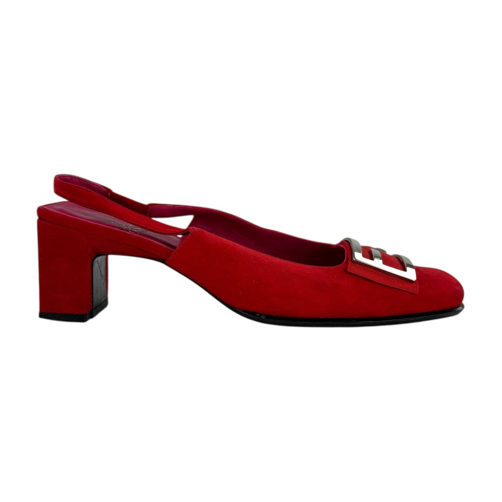Fendi Fendi Vintage Red Suede Heels Size US 7.5 / IT 37.5 - 1 Thumbnail