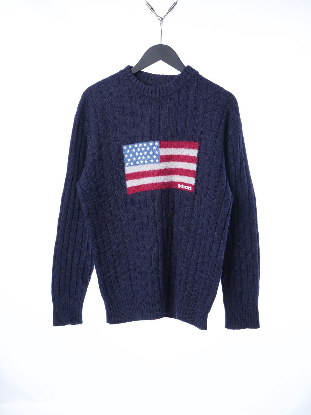 Schott Schott American Flag Wool Knit Sweater M Size US M / EU 48-50 / 2 - 1 Thumbnail
