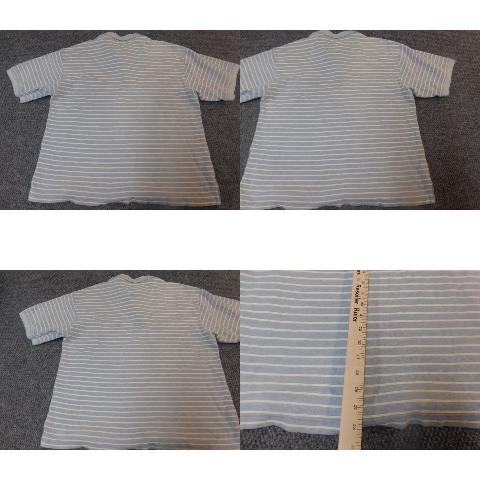 Vintage Bungalow Brand Polo Shirt Mens Large blue striped Short Sleeve Knit Cotton Polyester Classic Regular Casual Size US L / EU 52-54 / 3 - 8 Thumbnail