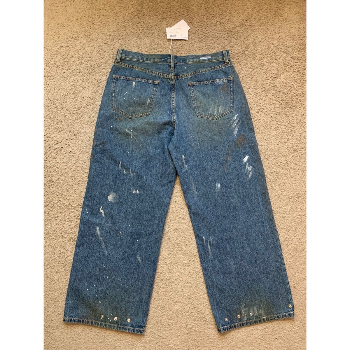 Helmut Lang HELMUT LANG CROPPED PAINT SPLATTER WIDE LEG JEANS Size US 34 / EU 50 - 2 Thumbnail